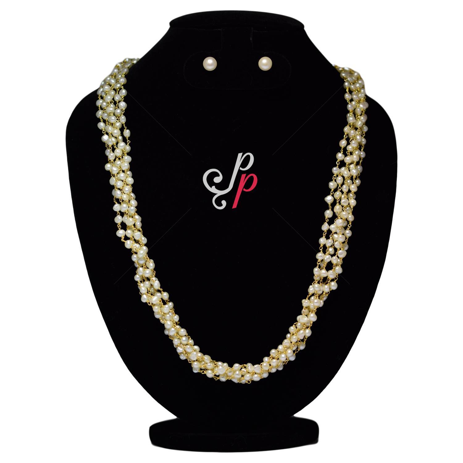 6 Lines Taar Mala in 4mm large white seed pearls