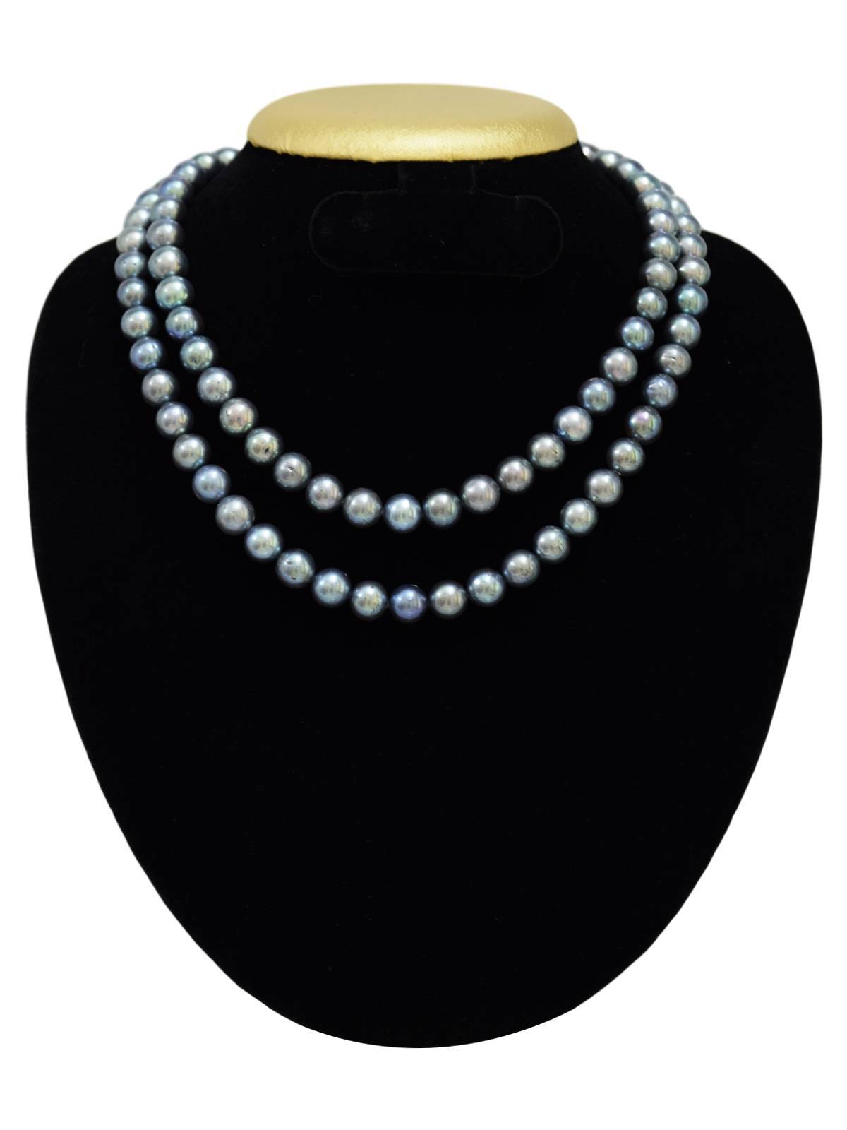 One of a Kind - Pearl Strand in Peacock Hues