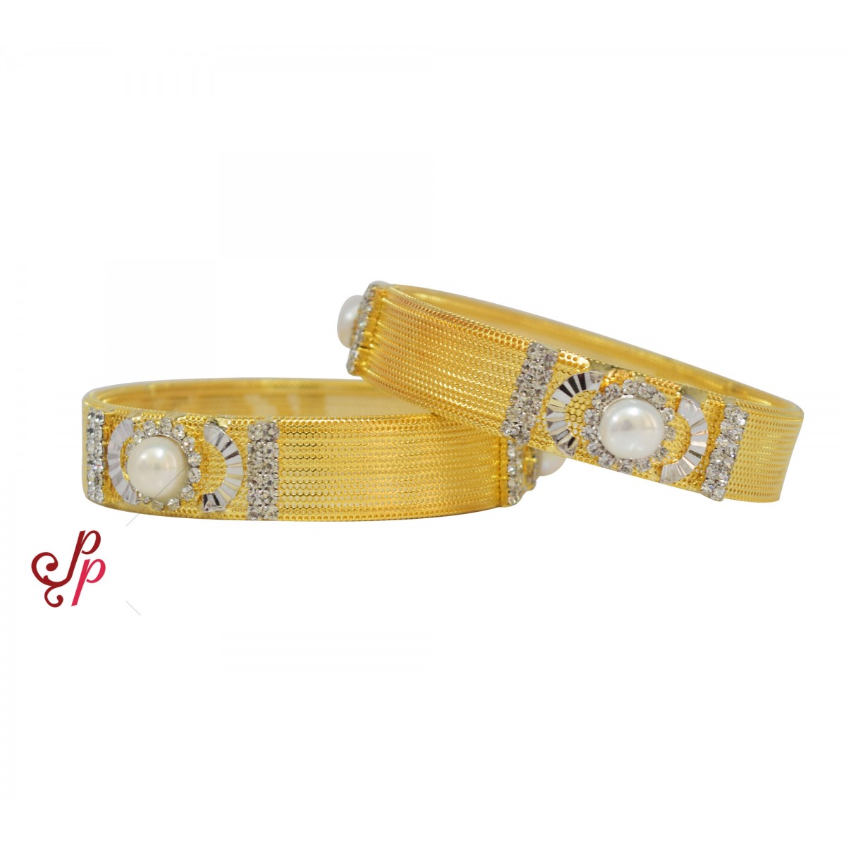 Broad designer pearl bangles