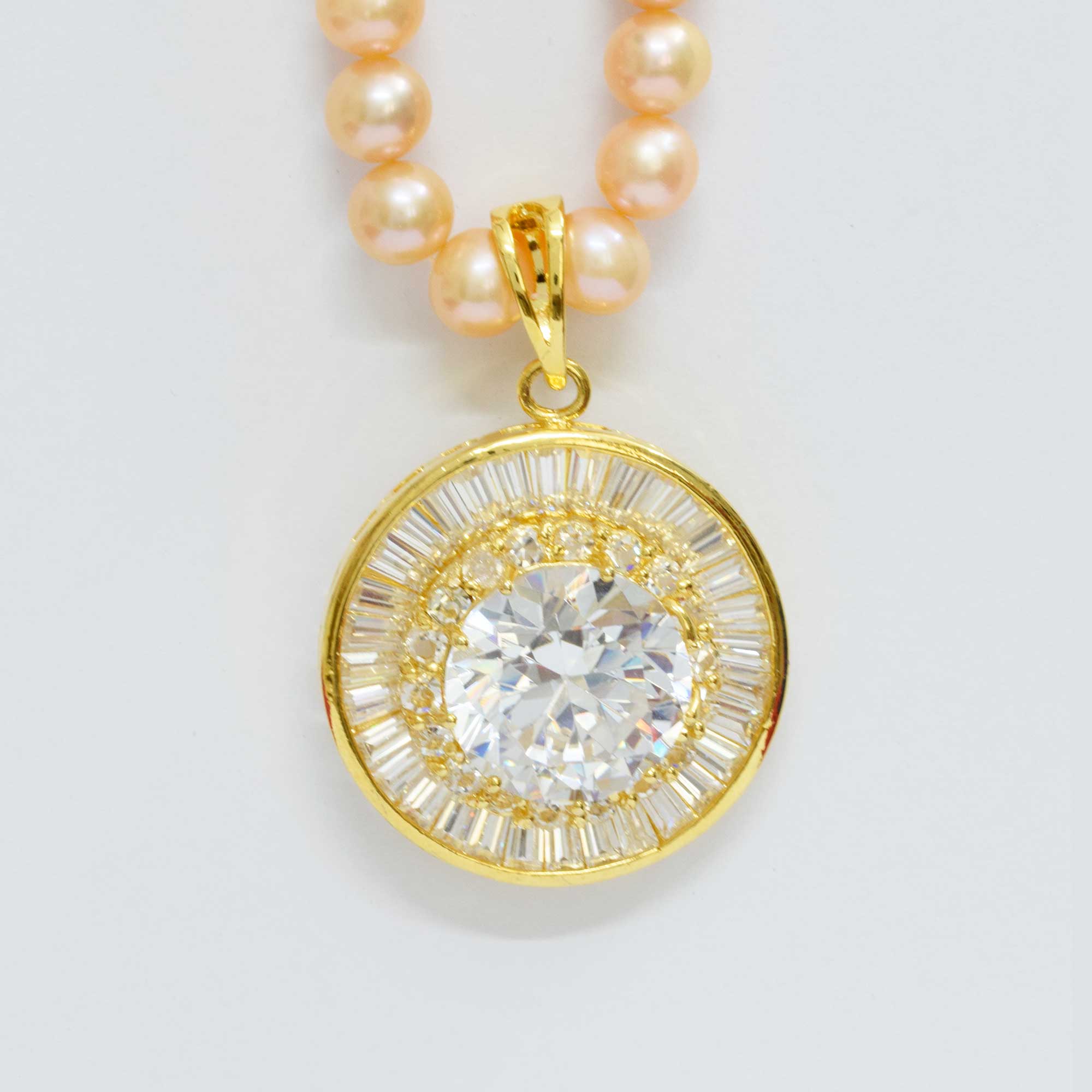 Simple and Pretty Pink Pearl Necklace Set