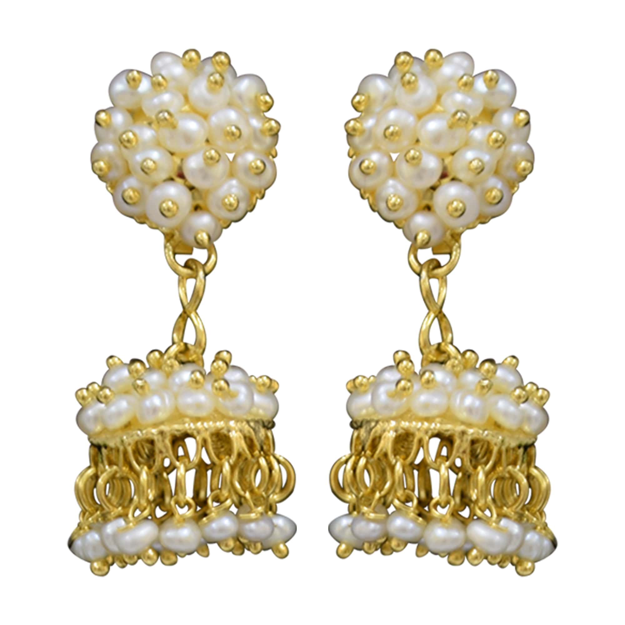Beautiful traditional seed pearl jhumkas