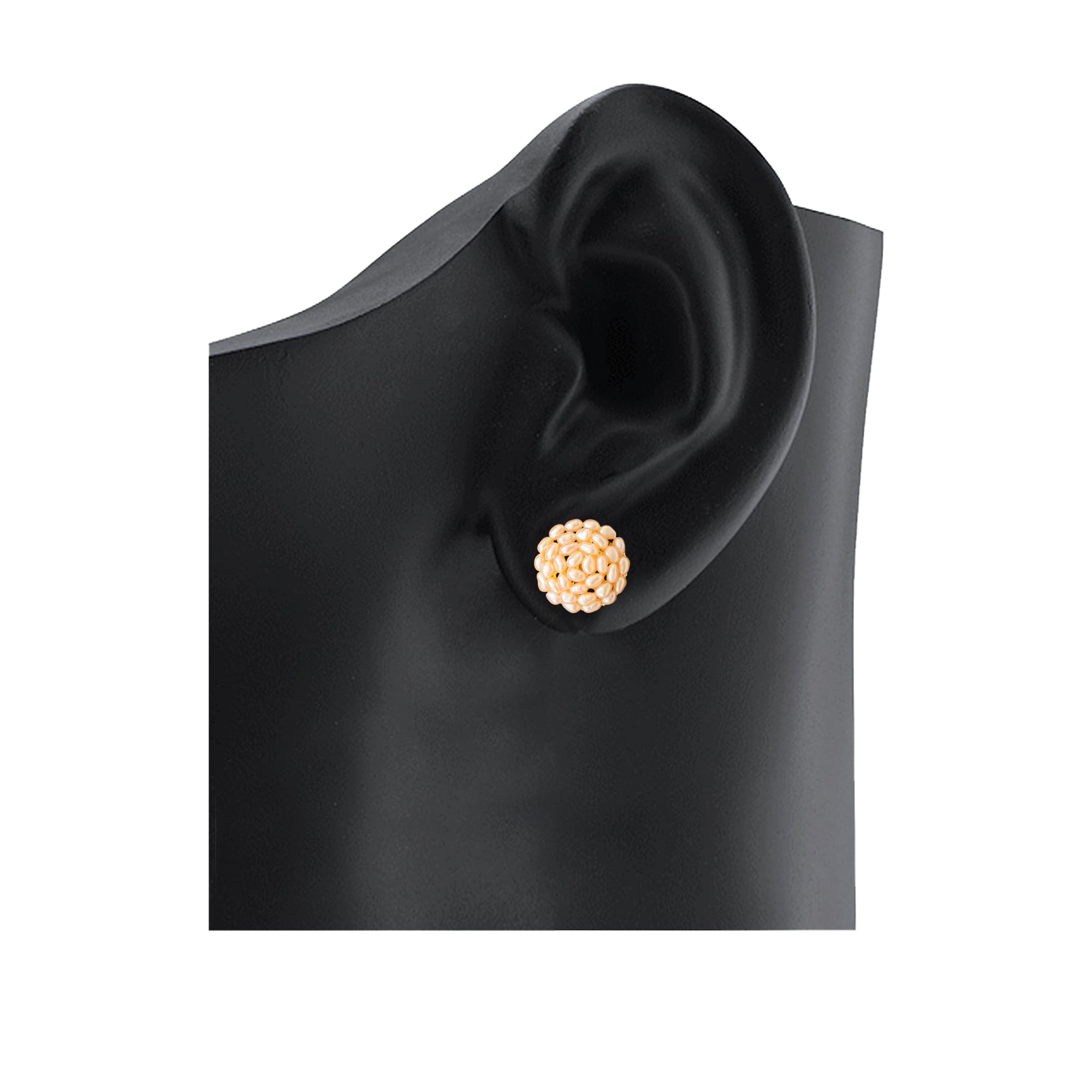 Large Pearl Studs in Pink Rice Pearls