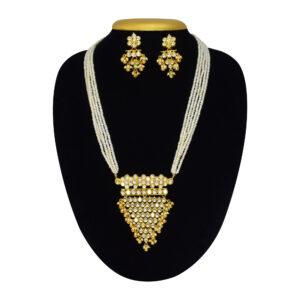 5 Lines Seed Pearl Wedding Necklace Set full view