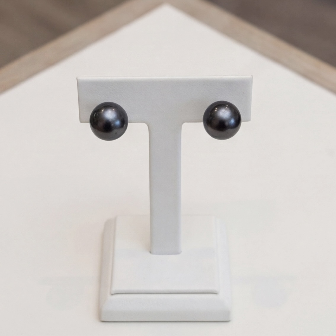Classic Black Pearl Studs with 925 Silver Stem - Image 4