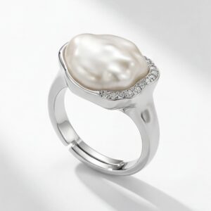 The Ivory Cloud Ring - Baroque Pearl Statement Ring