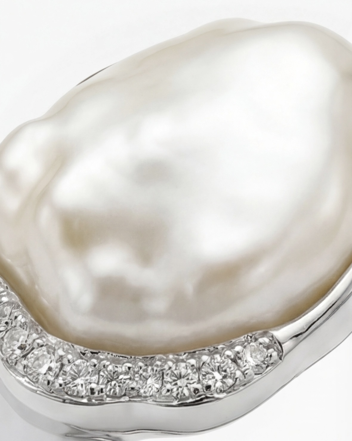 The Ivory Cloud Ring - Pearl and CZ Detail