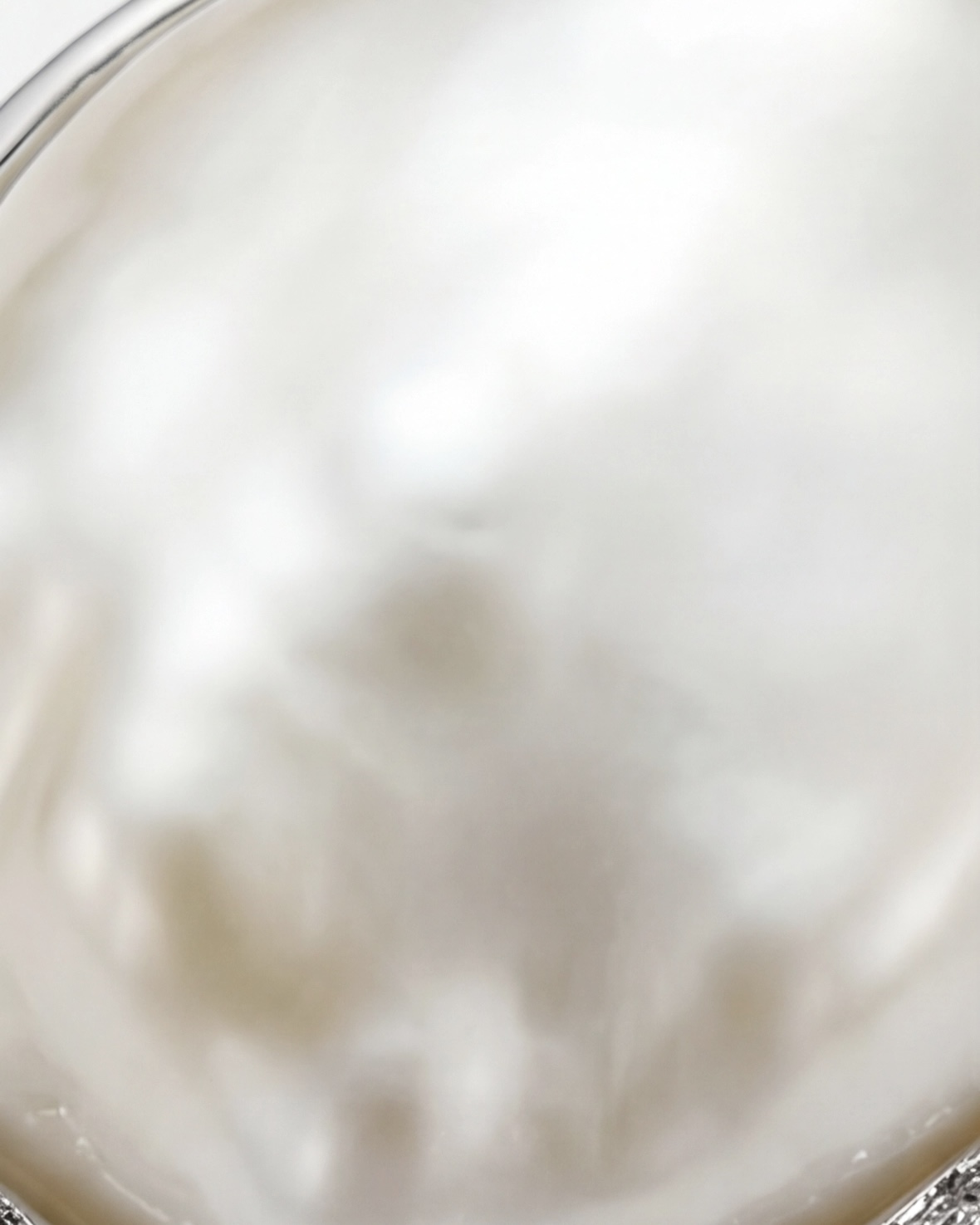 The Ivory Cloud Ring - Pearl Closeup