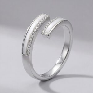 The Parallel Ring - Mother of Pearl Open Band Ring