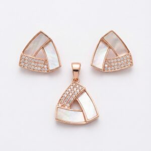The Prism Set — Mother of Pearl Pendant & Earrings