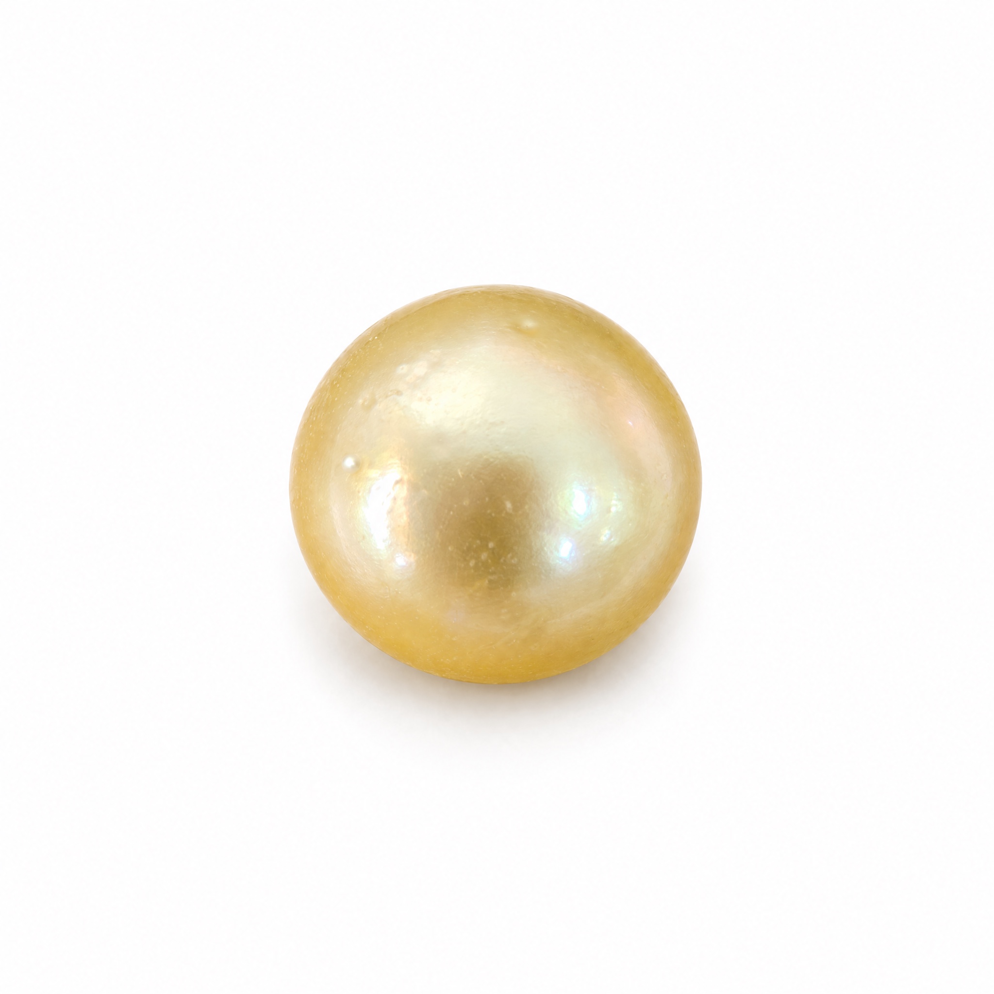 4.185 carat golden South Sea pearl, 8.1mm round, AAA quality, natural undyed colour - Pure Pearls