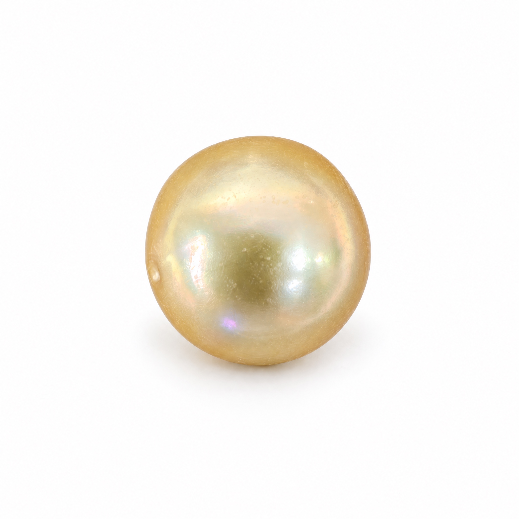 4.24 carat golden South Sea pearl, 8.2mm round, AAA quality, natural undyed colour - Pure Pearls