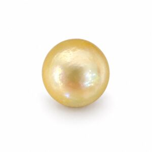 4.385 carat golden South Sea pearl, 8.4mm round, AAA quality, natural undyed colour - Pure Pearls
