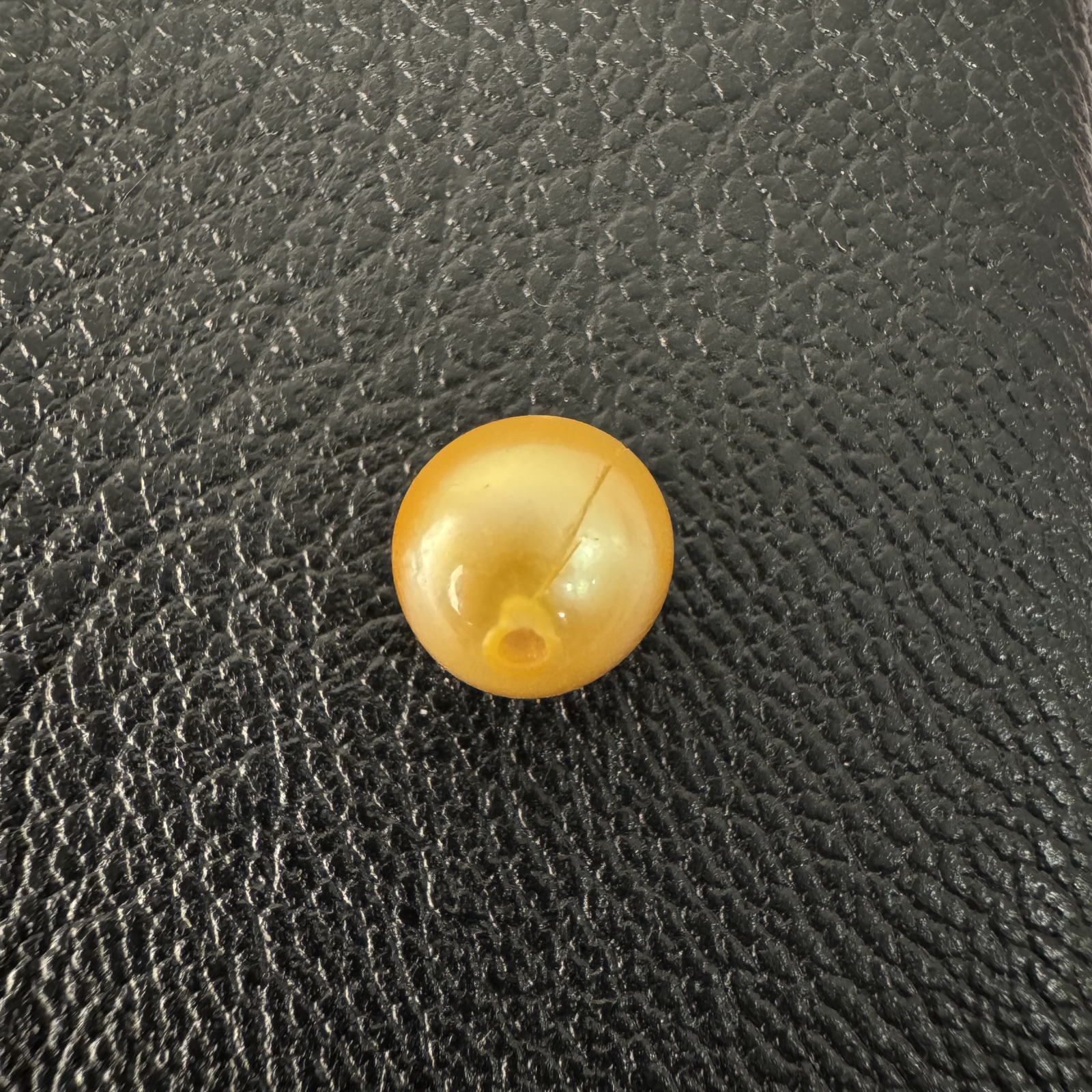 Second view of a 9.1mm golden South Sea loose pearl showing lustre and surface - Pure Pearls