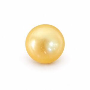 5.88 carat golden South Sea pearl, 9.2mm round, AAA quality, natural undyed colour - Pure Pearls