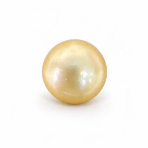 5.89 carat golden South Sea pearl, 9.3mm round, AAA quality, natural undyed colour - Pure Pearls