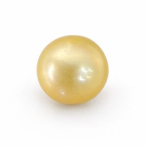 6.145 carat golden South Sea pearl, 9.4mm round, AAA quality, natural undyed colour - Pure Pearls