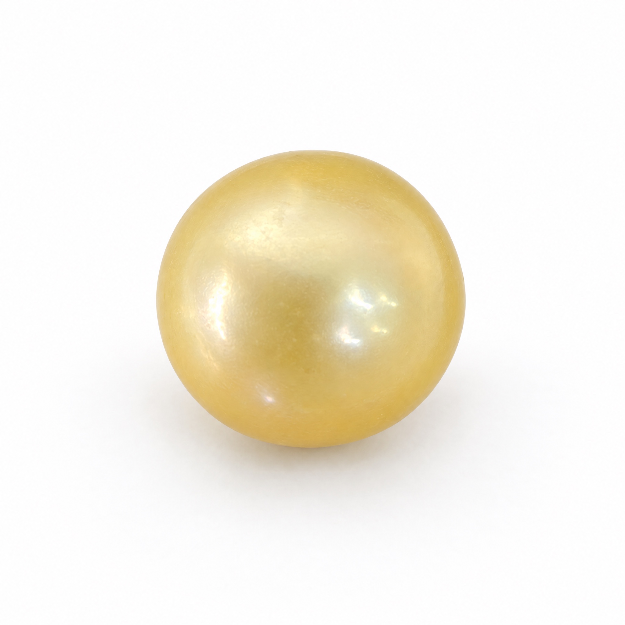 6.145 carat golden South Sea pearl, 9.4mm round, AAA quality, natural undyed colour - Pure Pearls