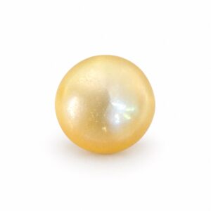 5.84 carat golden South Sea pearl, 9.5mm round, AAA quality, natural undyed colour - Pure Pearls