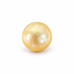 5.94 carat golden South Sea pearl, 9.5mm round, AAA quality, natural undyed colour - Pure Pearls