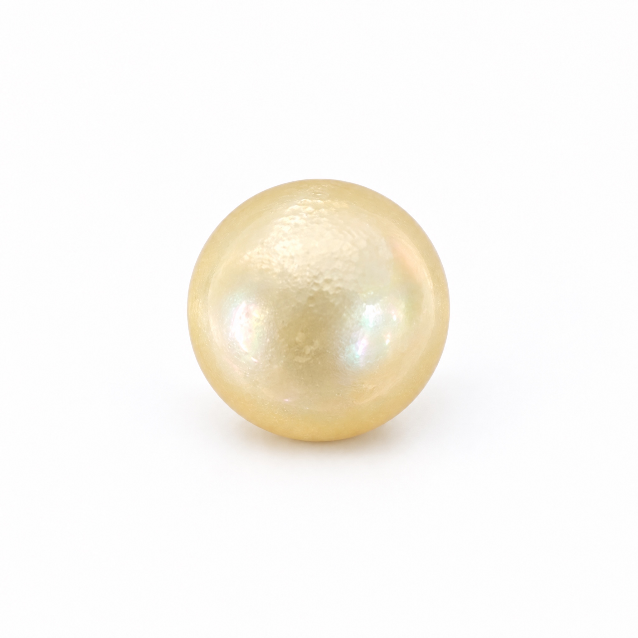6.04 carat golden South Sea pearl, 9.5mm round, AAA quality, natural undyed colour - Pure Pearls