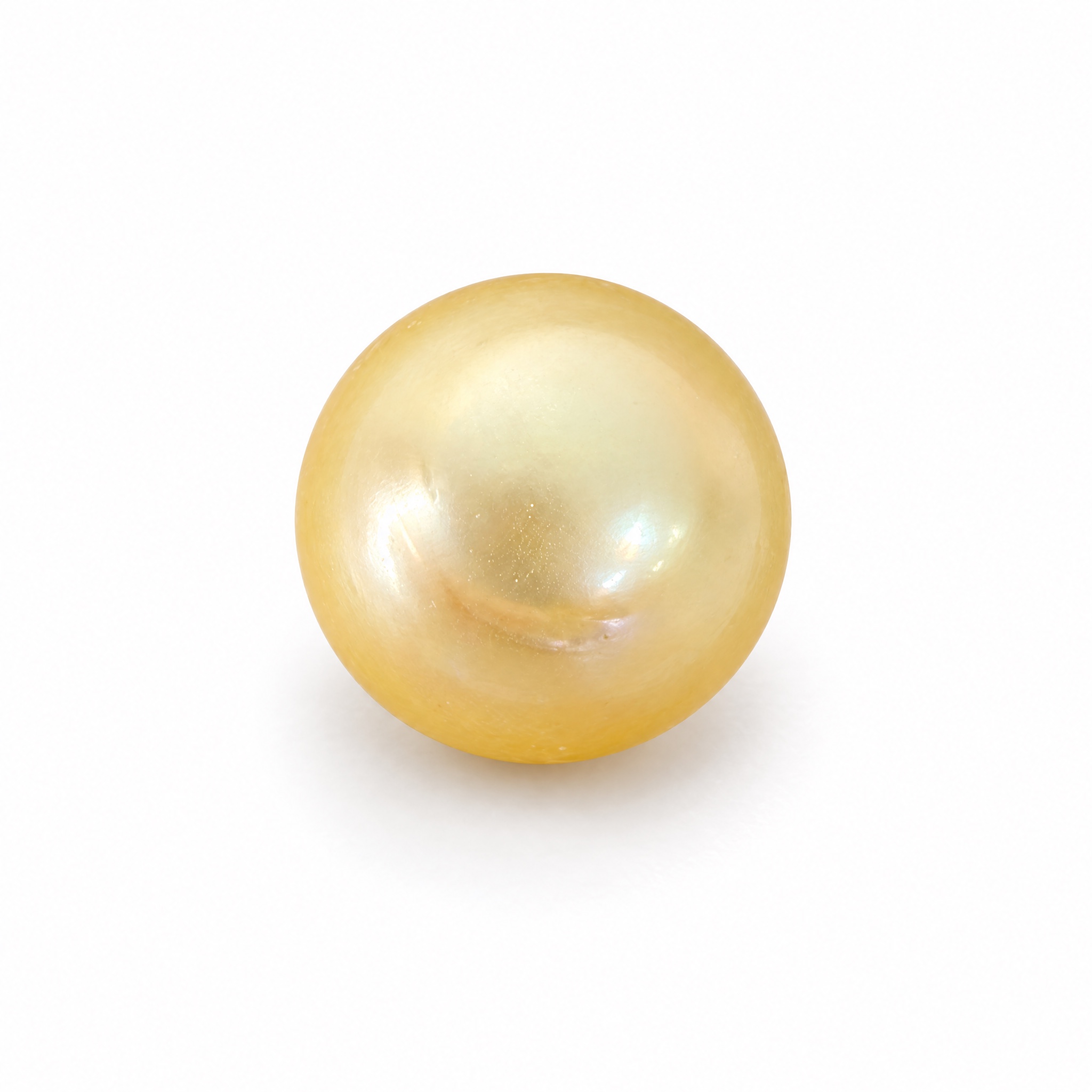 5.935 carat golden South Sea pearl, 9.5mm semi-round, AA quality, natural undyed colour - Pure Pearls