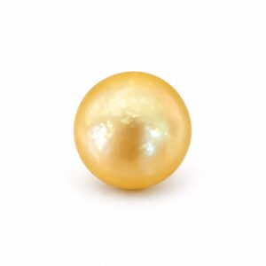 5.955 carat golden South Sea pearl, 9.6mm round, AAA quality, natural undyed colour - Pure Pearls