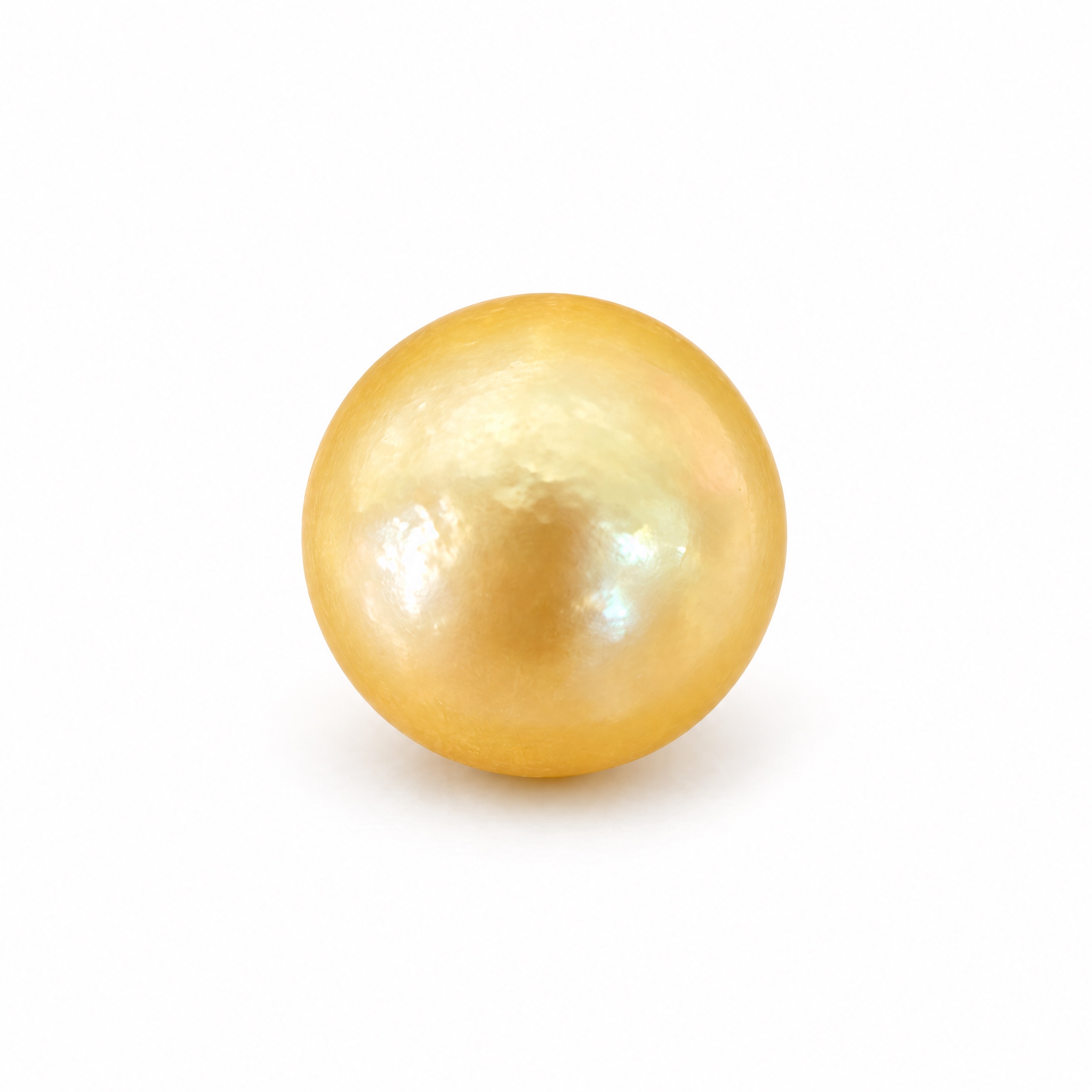 5.955 carat golden South Sea pearl, 9.6mm round, AAA quality, natural undyed colour - Pure Pearls