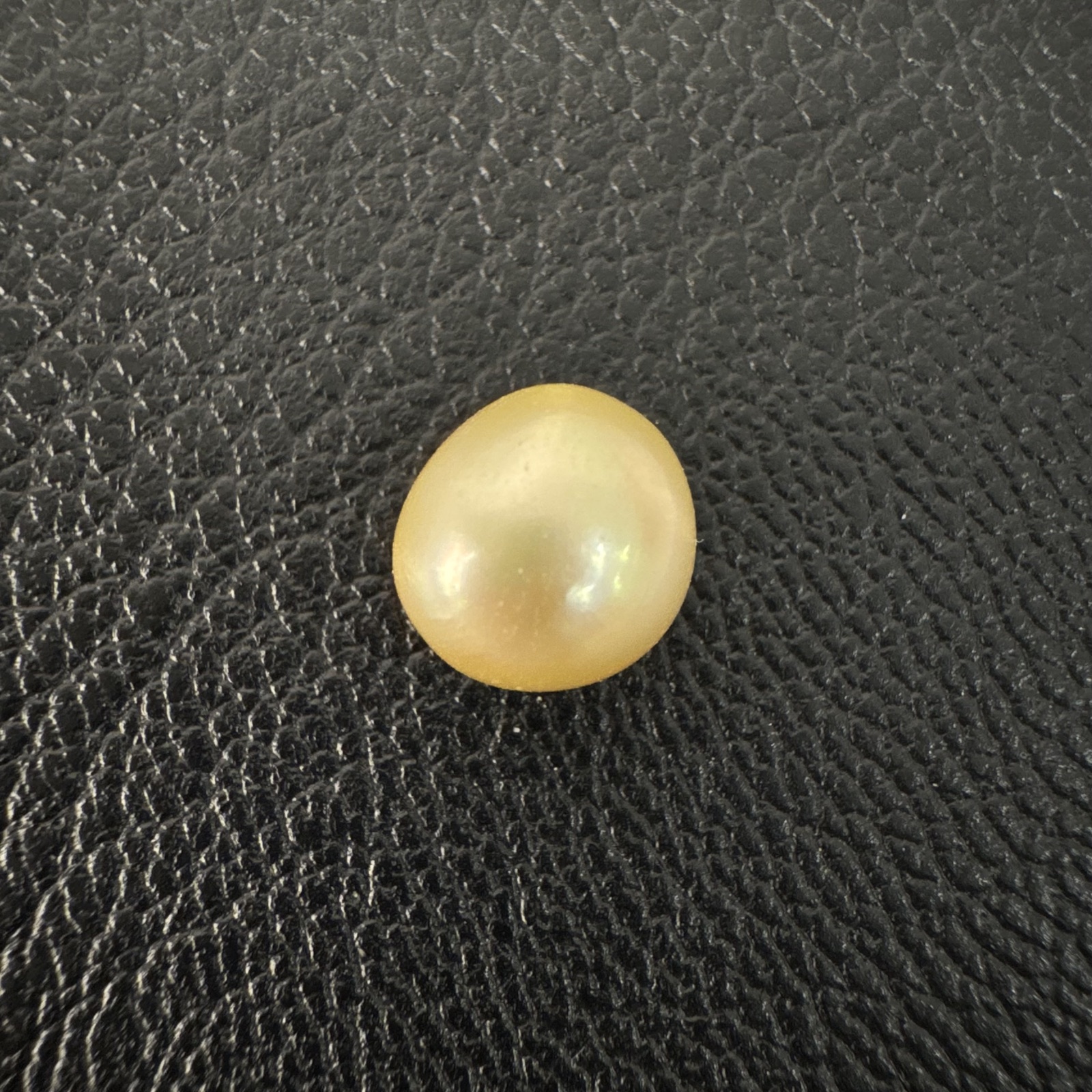 Second view of a 9.7mm golden South Sea loose pearl showing lustre and surface - Pure Pearls