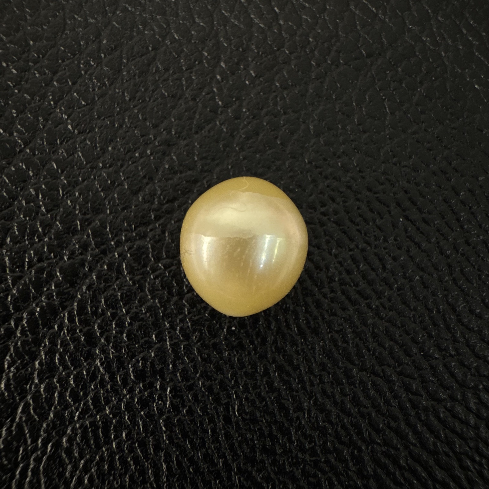 Second view of a 9.8mm golden South Sea loose pearl showing lustre and surface - Pure Pearls