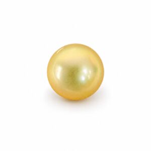6.955 carat golden South Sea pearl, 9.8mm round, AAA quality, natural undyed colour - Pure Pearls