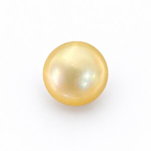 6.41 carat golden South Sea pearl, 9.8mm round, AAA quality, natural undyed colour - Pure Pearls