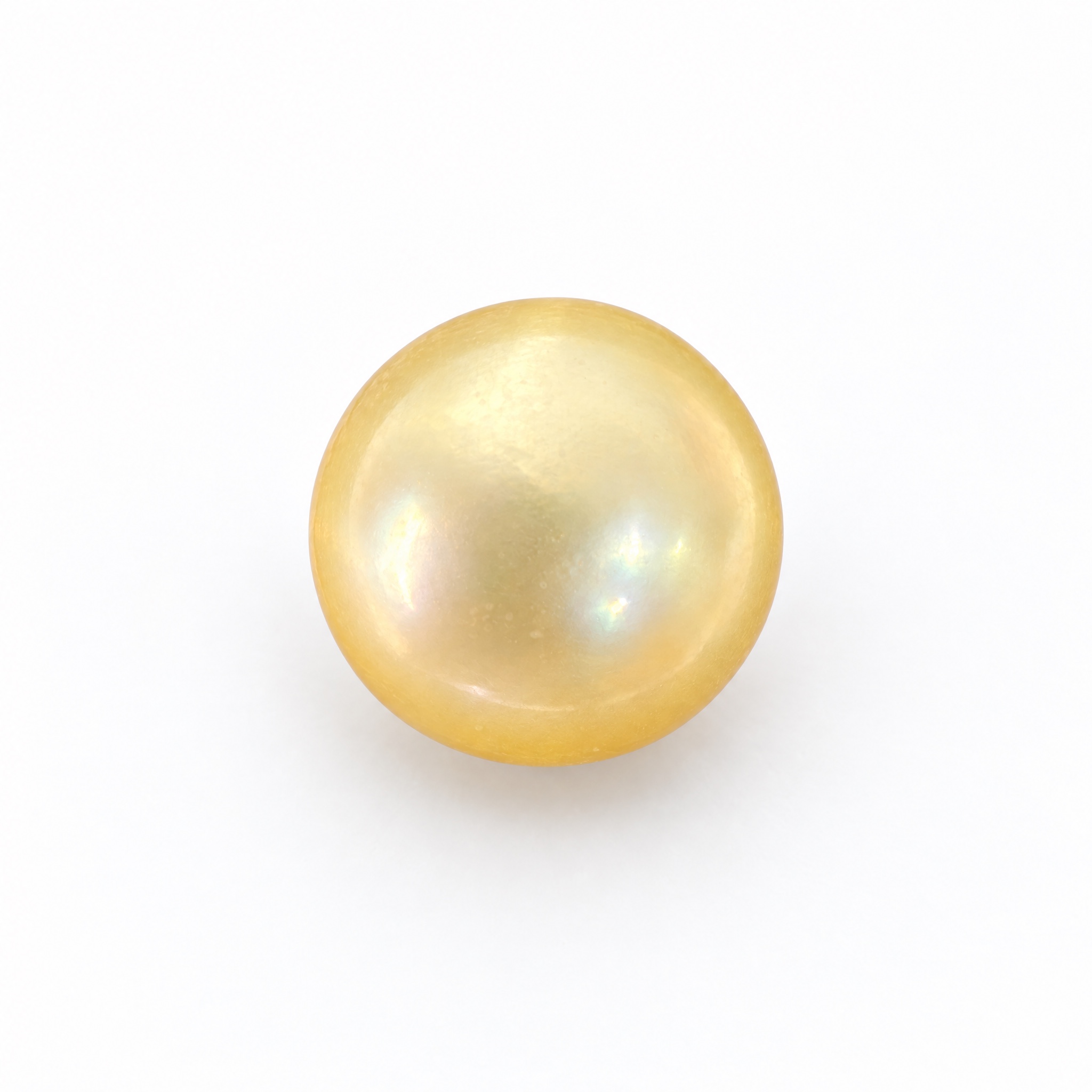 6.41 carat golden South Sea pearl, 9.8mm round, AAA quality, natural undyed colour - Pure Pearls