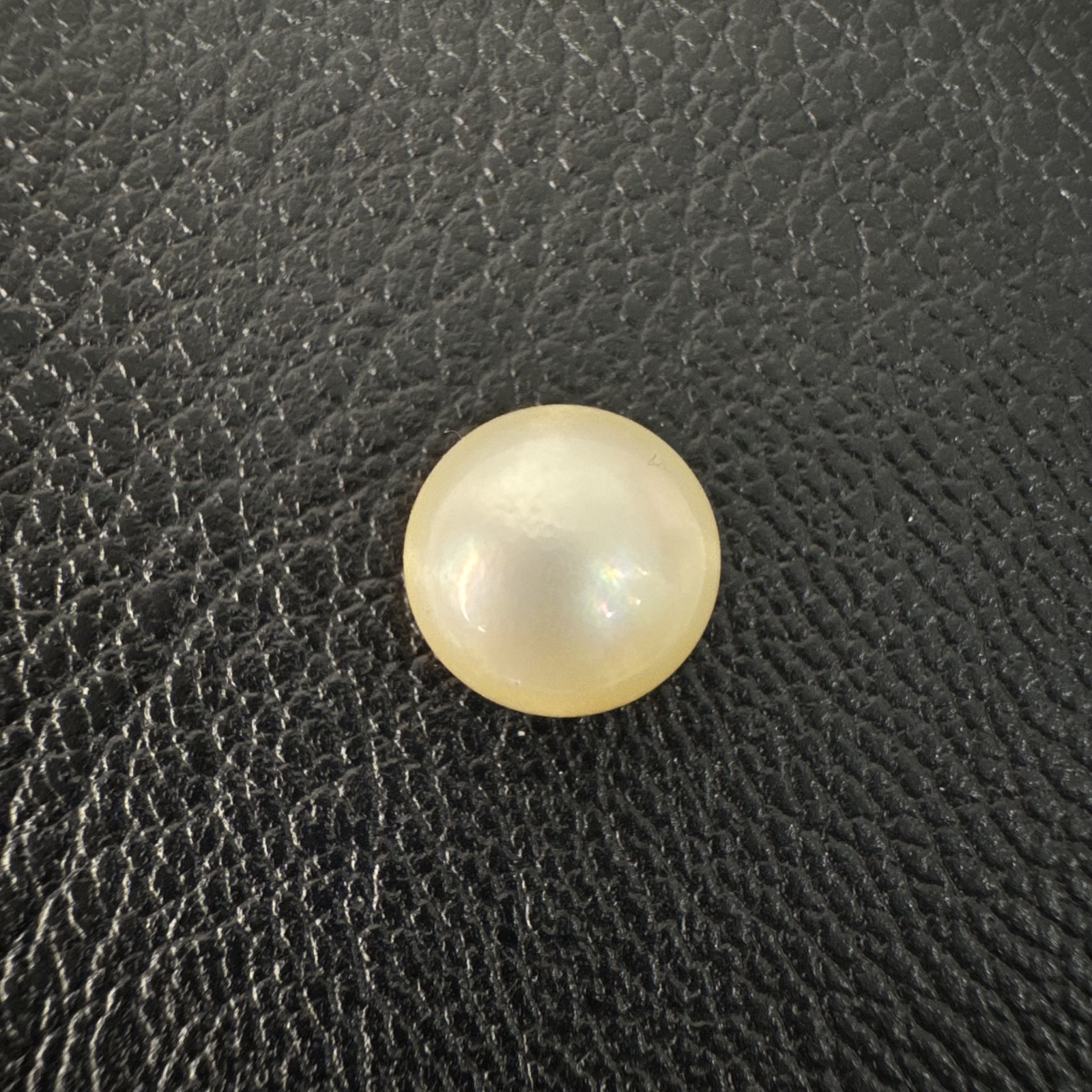 Second view of a 9.8mm golden South Sea loose pearl showing lustre and surface - Pure Pearls