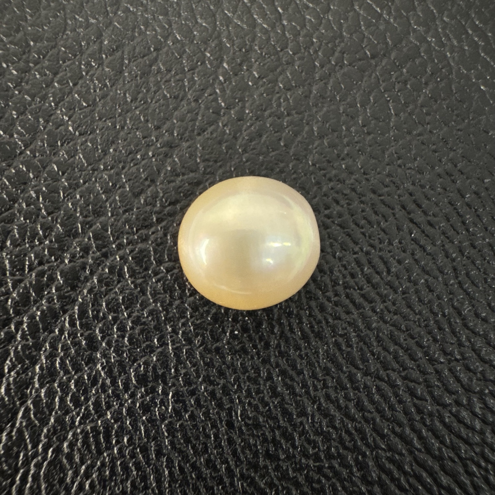 Second view of a 9.8mm golden South Sea loose pearl showing lustre and surface - Pure Pearls