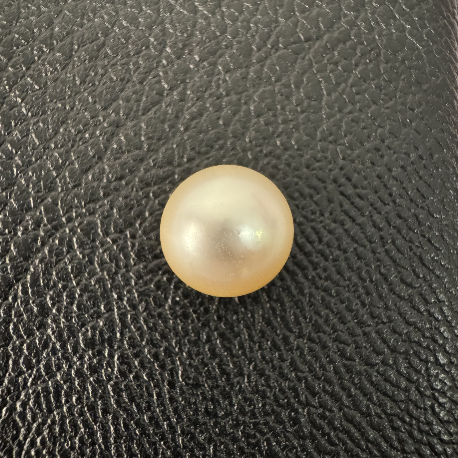 6.56 carat golden South Sea pearl, 10mm semi-round, AAA quality - Pure Pearls