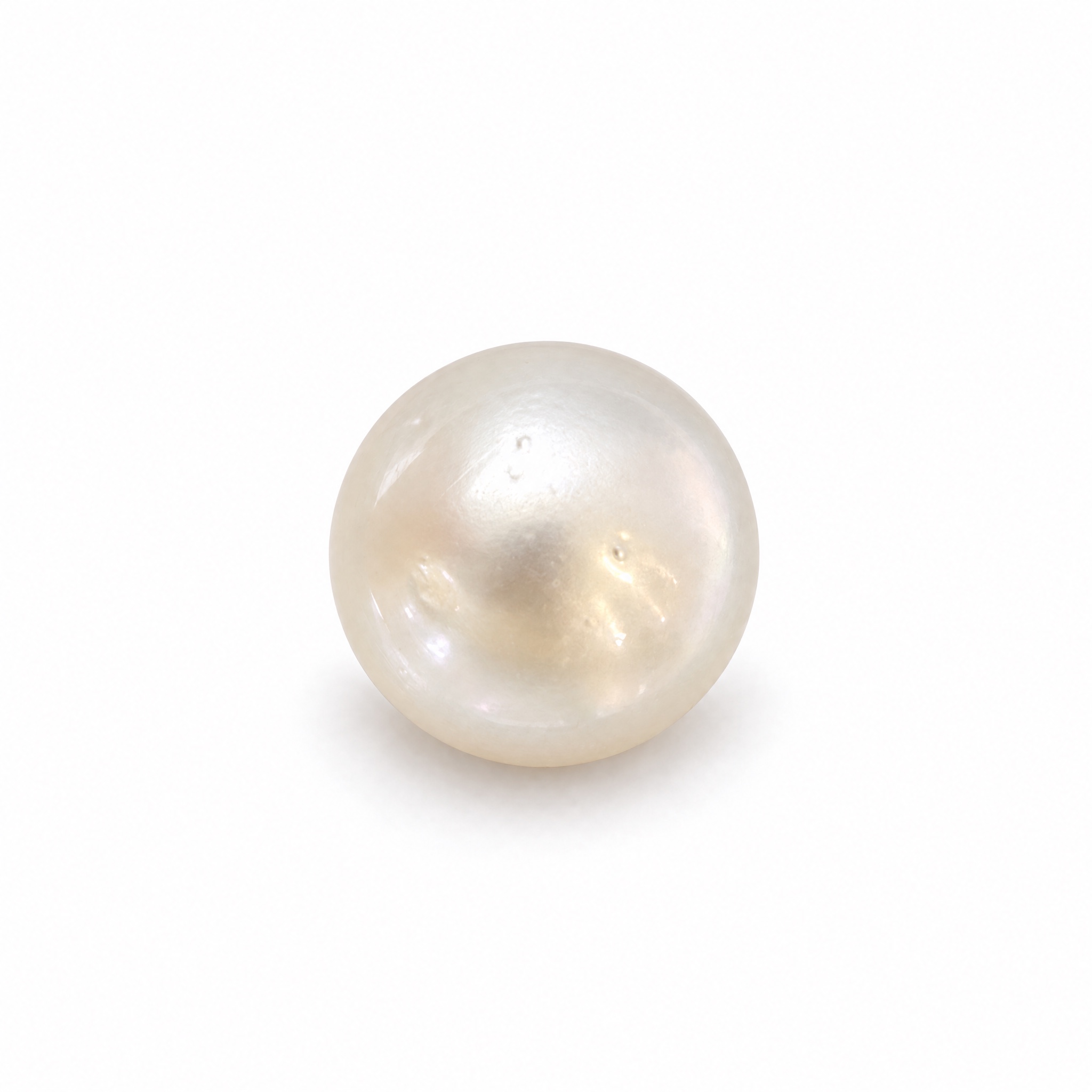 4.88 carat white South Sea pearl, 9mm round, AAA quality, undrilled - Pure Pearls